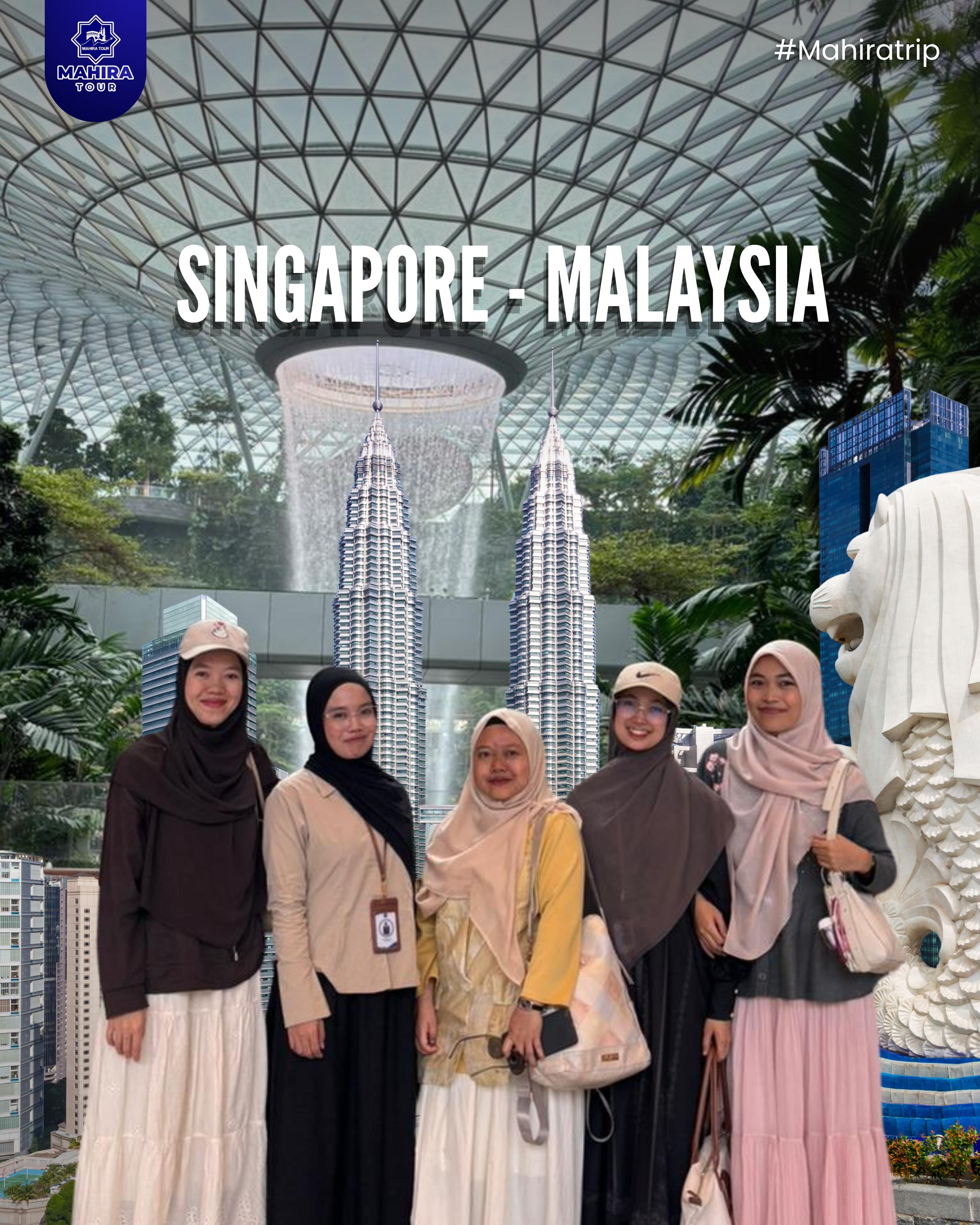 Keseruan tim Mahira Tour saat mengunjungi pesona arsitektur Jewel Changi Airport di Singapura.